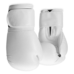 Gants de boxe en cuir blanc pour adultes, à lacets, pour l'entraînement - Product Image 6