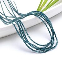 Perles de saphir bleu naturel de qualité AAA, taille brillant rond, 2 mm, clair, 15 pouces, fournitures pour la fabrication de bijoux