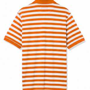 Camisa de Lona Moderna para Hombre, Color Naranja y Blanco, Teñido Liso, Estilo Vintage, con Botones, Manga Corta, Transpirable, Tejido de Poliéster/Algodón, Informal - Product Image 2