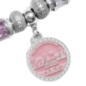   Bracelet de luxe élégant pour femme 2026 Boule Skyline Premium avec breloque en cristal rose, bijou de mode pour sororité - Product Image 6