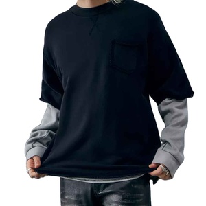 Classic Man <b>Double</b> Sleeve T <b>Shirt</b> <b>Two</b> Layer Sleeve Long Sleeve Crew Neck Casual <b>Shirt</b> Soft Comfortable Fabric Modern Streetwear - Product Image 5