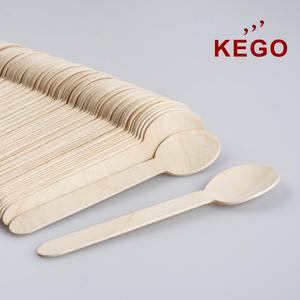 Cuchara de madera desechable vietnamita 100% biodegradable de 160mm para fiestas - Product Image 1