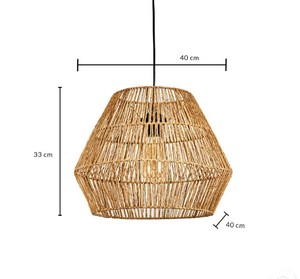 Boho Rattan E27 Pendant <b>Light</b> | Hanging Lamp | Natural Handwoven Ceiling <b>Light</b> Fixture for Home & Hotel <b>Decor</b> - Product Image 4