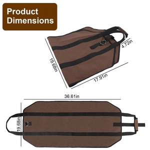 Resistente 1 pz porta legna da ardere borsa con maniglia di apertura laterale per interni esterni per caminetto per campeggio porta oggetti in legno - Product Image 1