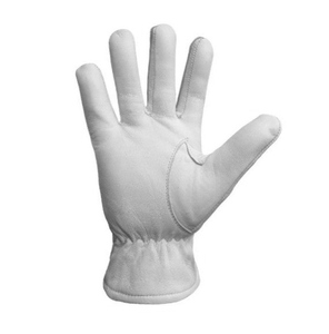 Guantes de Cuero Blancos DOI con Parche Bordado Redondo, Regalia Ceremonial Premium - Product Image 2