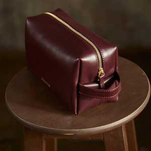 Vintage Genuine Leather Zipper for <b>Bag</b> for Men Cosmetic Organizer Travel Waterproof Grooming Case LTB-0178 - Product Image 6
