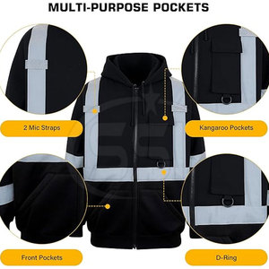 Sudadera de Seguridad Impermeable de Alta Visibilidad ANSI Clase 2 Multiusos con Diseño Reflectante para Entornos de Trabajo Industriales - Product Image 3