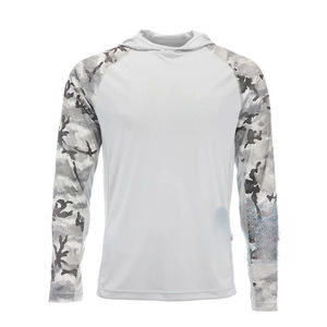 เสื้อฮู้ดดี้ตกปลาแขนยาวกันน้ำสำหรับผู้ชาย UPF 50 พิมพ์ลายเสือดาวด้วยเทคนิค Heat-Transfer โลโก้ด้านหน้า ผลิตจากโพลีเอสเตอร์ 100% - Product Image 3