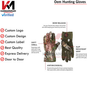 Guantes de Caza con Protección Completa para los Dedos, Camuflaje, Térmicos, Resistentes al Viento, a los Impactos, Antideslizantes, con Palma Reforzada y Protección para los Dedos - Product Image 3