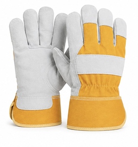 Gants de travail industriels fiables en cuir antidérapants et résistants à la chaleur, personnalisables pour les besoins du lieu de travail - Product Image 1