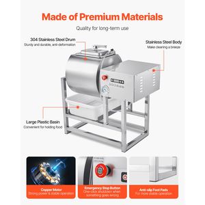 Marinatore Commerciale per Carne in Acciaio Inox da 40L, Rotazione Bidirezionale, Macchina Sottovuoto a 3 Velocità per Salsicce - Product Image 6