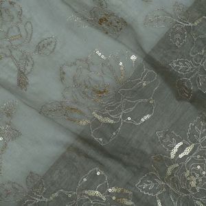 Heavy Weight Embroidered <b>Sequin</b> Lace Fabric Luxury Fashion Textile For Bridal Evening Wear Party Dress And Designer Garments - Product Image 2