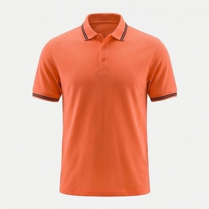 Polo à manches courtes pour homme en coton piqué, décontracté, respirant, uni, tricoté, coupe classique, avec boutons - Product Image 1