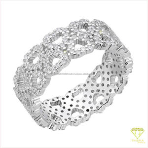 Anillo de banda para hombre de plata 925 de lujo con diamante cultivado en laboratorio, diseño geométrico y estilo de joyería llamativo. - Product Image 4