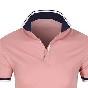 Chemise rose imprimée pour homme, manches courtes, en coton tricoté, coupe classique, respirante, séchage rapide, idéale pour le golf et les occasions décontractées – Meilleure vente - Product Image 2