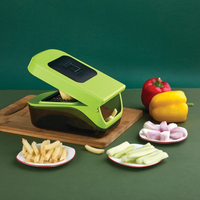 Compacte handmatige snijmachine met duurzaam kunststof behuizing, scherpe roestvrijstalen messen, twee-in-één ontwerp voor snijden & hakken, wasbaar