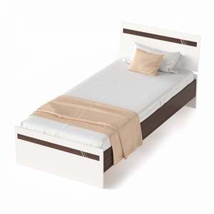 Lit simple moderne - Lit plateforme Pollo style panneau de bois sans rangement - Product Image 1