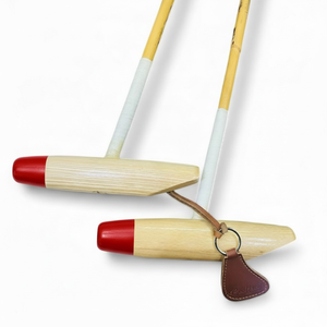 Geoffrey Versión Profesional Pro Polo Palo de Mazo de Caña de Raíz 48"-54" con Eje Cónico, 4/5 Nudos, Punta de Madera Tipa, Cabeza Roja P15 - Product Image 1