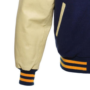 Chaqueta Casual de Invierno para Hombre, Diseño Varsity con Bordado Chenille Personalizado, Manga de Cuero Tejida - Product Image 4