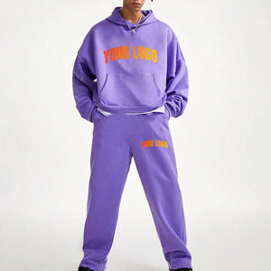 Nouvelle Collection 2026 : Ensemble Jogging Hiver Unisexe Personnalisable de Haute Qualité avec Logo Brodé et Strass, Taille Plus, Couleur Unie - Product Image 1