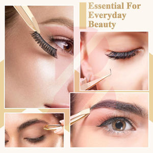 Pince à épiler pour sourcils en acier inoxydable couleur or, outil de maquillage de haute précision pour le modelage des sourcils et l'épilation - Product Image 6