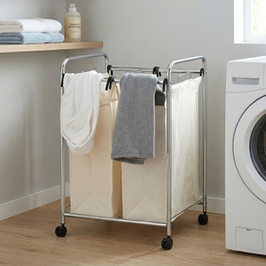 5OZ TC Metal Pop-Up Panier à Linge Chariots Sac et panier pratiques pour l'organisation du linge - Product Image 1