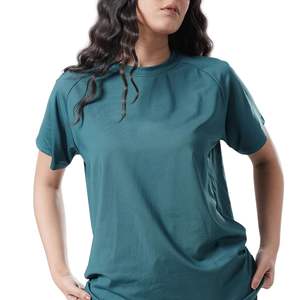 Custom Wholesale High Quality Women Heavyweight Cotton T Shirt Custom <b>Slim</b> Fit <b>Black</b> Plain Tee Manufacturer - Product Image 2