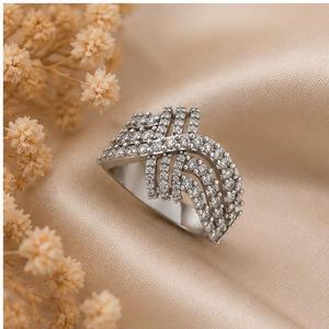 Luxury Fashion Style 10K Solid Gold Plated Moissanite Diamond <b>Ring</b> Fine Jewelry Large Bow Tie Ribbon Cross Cocktail Custom Pave - Product Image 1