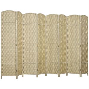 Paravento Divisorio Tradizionale a 8 Pannelli, Alto 1,70 m, Beige, in MDF, Autoportante per Privacy in Casa e Ufficio - Product Image 1
