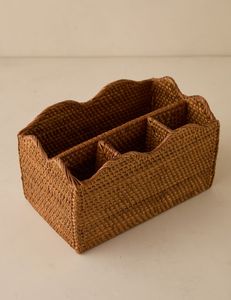 High Quality Handmade Rattan <b>Caddy</b> Holder For Household <b>Kitchen</b> Counter Dining Table And Buffet Accessories - Product Image 1