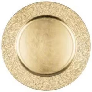 Elegante Plato de Metal con Acabado Dorado para Decoración de Mesa, Plato Base Premium para Hotel, Bodas, Artículos para Fiestas - Product Image 3