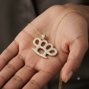 Colgantes y dijes de collar de oro macizo de 10K, estilo hip hop, personalizados, gruesos, con diamantes naturales en forma de roca, para mujer - Product Image 4