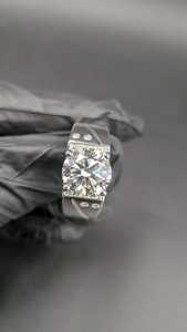 Sparkly Moissanite Round Cut Diamond Wide Band <b>Ring</b> For mens Original 925 Sterling <b>Silver</b> Fine Jewelry Wedding Surprise Gift - Product Image 3