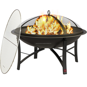 หลุมไฟเผาไม้ในสวนกลางแจ้งพร้อมตะแกรงสำหรับทำอาหารการออกแบบรูปดาวพระจันทร์พร้อมหน้าจอจุดประกาย - Product Image 1