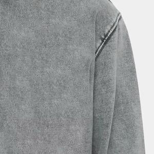 Sweat à capuche unisexe en molleton polyester/coton délavé à l'acide, coupe ample et oversize, anti-plis, pour homme, avec fermeture éclair, poids lourd, haute qualité - Product Image 6