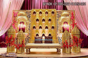 Decoración de Escenario nocturno Mehndi Sangeet de estilo árabe portátil para bodas musulmanas FUNCIÓN DE Henna marroquí e India - Product Image 2