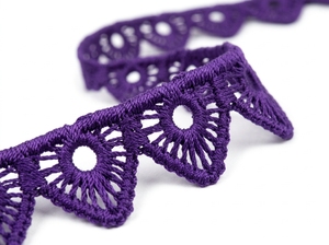 15mm Violet Geometric Guipure GPO Lace Trim Customizable Trusted Exporter 20 Meter Packing for Doll Wear Party Decor Gift <b>Boxes</b> - Product Image 4