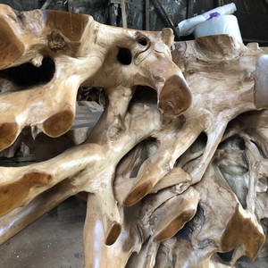 Live Edge Teak Root <b>Console</b> <b>Table</b> <b>for</b> Hotel Resort Villa Lobby Contract Furniture Natural Wood Statement <b>Entry</b> Furniture Use - Product Image 6