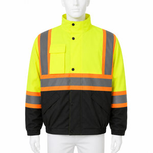 High Visibility Reflective Safety Jacket Waterproof <b>Winter</b> <b>Workwear</b> Hi-Vis Construction Coat Men's ANSI Class 3 Custom Logo Wear - Product Image 1