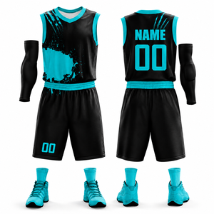 Conjunto de Uniforme de Baloncesto - Nombre y Número Personalizados, 100% Poliéster, Secado Rápido, Transpirable, Camisetas de Equipo con Impresión por Transferencia de Calor - Product Image 2