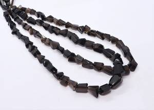 Perles de pierres précieuses en quartz fumé naturel AAA, forme de pépite facettée découpée au laser, 8-12 mm, perles de quartz fumé en vrac pour bijoux - Product Image 2