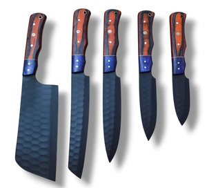 Ensemble de couteaux de chef en acier inoxydable Nordic Forge, cinq pièces, manches en bois Pakka, fabrication artisanale OEM personnalisée, ensemble de couteaux de cuisine avec sac de transport - Product Image 4