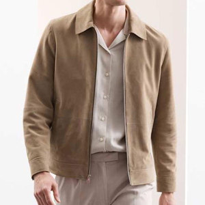 Everyday Wear <b>Suede</b> Leather <b>Jacket</b> Modern Casual Style <b>Suede</b> Leather <b>Jacket</b> Soft Fabric With Comfortable Fit - Product Image 2