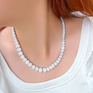 Collier unisexe vintage en diamant synthétique de laboratoire taille brillant certifié IGI, bijoux de mariage, anniversaire, fiançailles, blanc D - Product Image 2