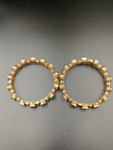Bracelet Polki en pierre double verte avec argent plaqué or pour cadeau de mariage, bijoux tendance pour femmes par AMAIRA JEWELS - Product Image 1