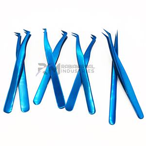 Pinzas Profesionales RMI de Acero Inoxidable con Plasma Azul para Extensión de Pestañas, Agarre Fuerte, Punta Puntiaguda, Logotipo Personalizado - Product Image 6