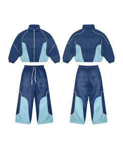 Survêtement 2 pièces 2026 : Pantalon et veste à capuche 100 % nylon avec logo DTF, lignes réfléchissantes en maille intérieure, coupe-vent - Product Image 2