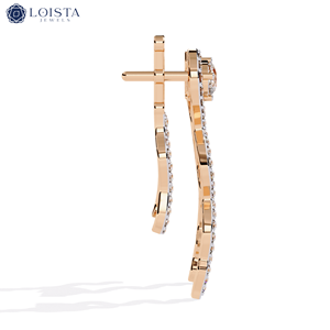 Pendientes de Diamantes Cultivados en Laboratorio con Corte Redondo y Bug Cut en Oro Blanco de 14K para Mujer, Regalo de Lujo Certificado para Boda, Aniversario, Elegante - Product Image 3