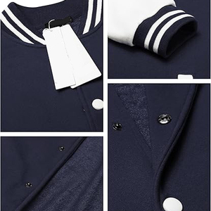Chaqueta Varsity Reversible para Hombre, Mezcla de Algodón y Nailon, de Doble Uso, con Contraste de Color, Estilo Béisbol Universitario Retro, Abrigo de Invierno - Product Image 5