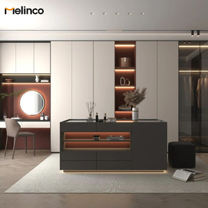 Série d'armoires murales Melinco personnalisées, même couleur que la porte, autonomes, durables, luxueuses, élégantes, modernes, à finition brillante, pour chambre à coucher - Product Image 4